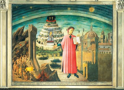 Dante és verse, az „Isteni színjáték” alkotó: Domenico di Michelino
