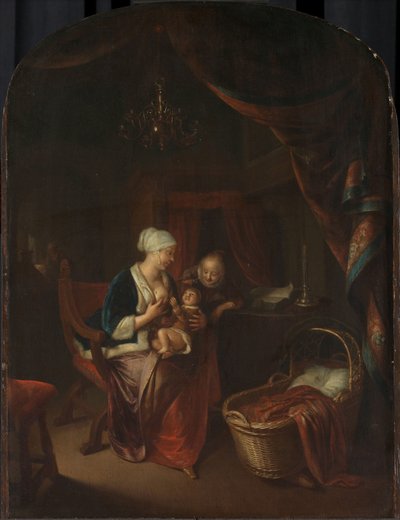 Egy anya, aki mellet ad gyermekének alkotó: Domenicus van Tol