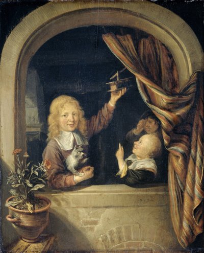 Gyerekek egérfogóval alkotó: Domenicus van Tol