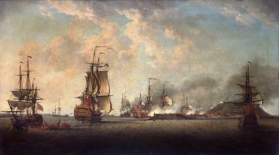 Brit támadás a Goree erődítmény ellen, 1758. december 29., Dakar mellett alkotó: Dominic Serres