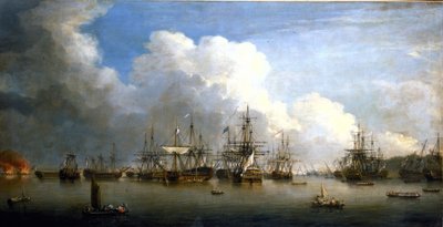 Hétéves háború (1756-1763): A spanyol flotta elfoglalása Havannában (Kuba), 1762. augusztus és szeptember. Dominic Serres (1722-1793) olaj, vászon, 18. század közepe. alkotó: Dominic Serres