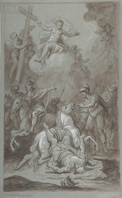 Szent Pál megtérése recto, A fogoly kivégzése verso, 18.-19. század eleje. alkotó: Dominik Kindermann