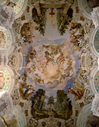 Domenikus Zimmermann (1685-1766) építész freskója a Schussenried kolostor kupolájának díszítéséről 1730-1731 Schussenried, Németország alkotó: Dominikus Zimmermann