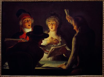 Francia forradalom: „A hazafias énekesek” Dominique Doncre (1743-1820) festménye 1794 V. 0,45 x 0,61 m Párizs, Carnavalet Múzeum alkotó: Dominique Doncre