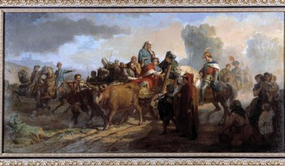 VI. Károly (1368-1422) őrülete. Antoine Dominique Magaud festménye (1817-1899) Olaj, vászon cm 111x221 Gyűjtemény P. Dumon kötelező megemlítés: Collection fondation regards de provence Marseille alkotó: Dominique Magaud