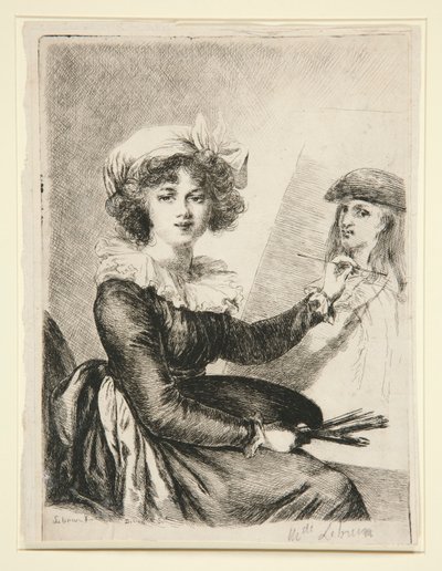 Louise-Elisabeth Vig?e-Lebrun, (Mlle Lebrun) az 1790-es Uffizziben készült önarckép után és annak fordítottja alkotó: Dominique Vivant Denon