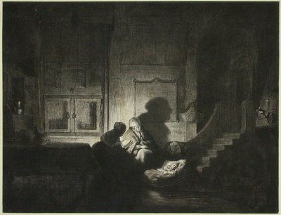 Belső kép: két nő és egy alvó gyermek alkotó: Dominique Vivant Denon
