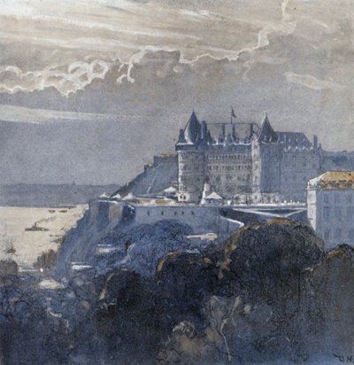 Quebec és a Chateau Frontenac (színes litó) alkotó: Donald (after) Maxwell