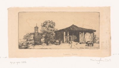Toszkán parasztház Egy toszkán farm (cím a tárgyon) alkotó: Donald Shaw MacLaughlan (signed by artist)