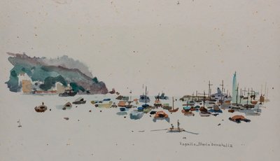 Rapallo, 1979 körül (akvarell, papír) alkotó: Donatella Merlo