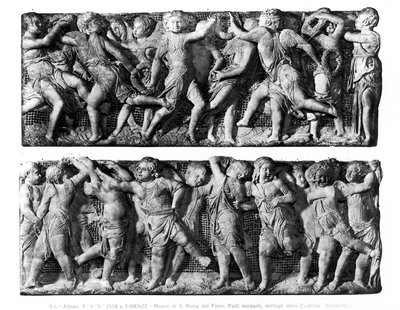 Táncoló Putti Panel, a Cantoriából, a Dóm Éneklő Galériájából (márvány) alkotó: Donatello