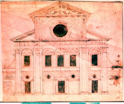 Templom homlokzatának tervezése alkotó: Donato Bramante