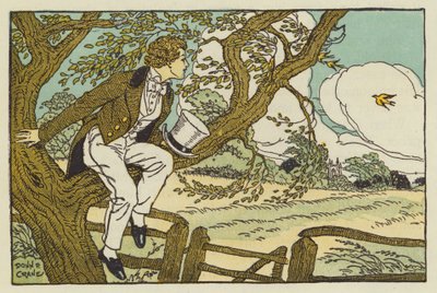 A fiatal John Keats (színes litográfia) alkotó: Donn P. Crane