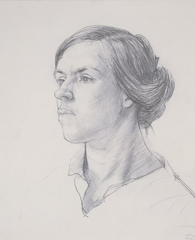 Egy fiatal nő feje, 1914 körül alkotó: Dora Carrington