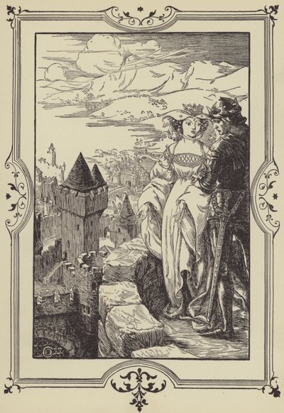 "Annoure kihozta a királyt a bástyákra" (litho) alkotó: Dora Curtis
