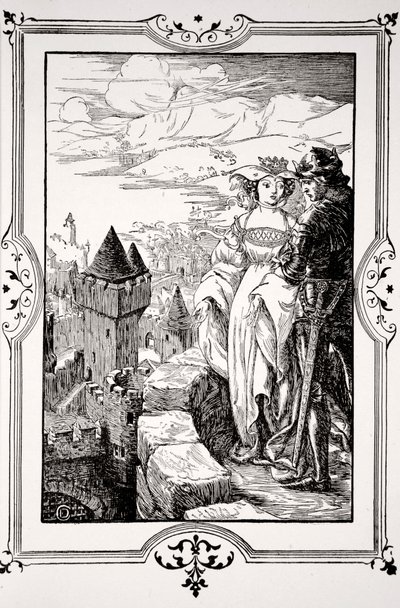 „Annoure kihozta a királyt a bástyákra”, 1905. alkotó: Dora Curtis