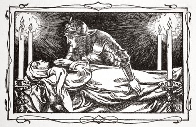 „Holtan találták a királynőt”, 1905. alkotó: Dora Curtis