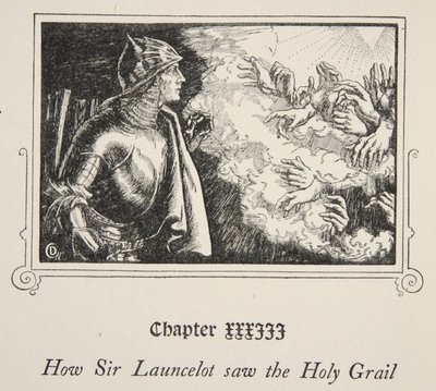 Hogyan látta meg Sir Launcelot a Szent Grált, illusztráció Beatrice Clay "Stories of King Arthur and the Round Table" című könyvéből, 1. kiadás, 1905. alkotó: Dora Curtis