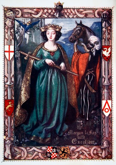 „Morgan le Fay Excaliburral”, 1905. alkotó: Dora Curtis