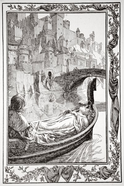 „A bárka lebegett a folyón”, 1905. alkotó: Dora Curtis