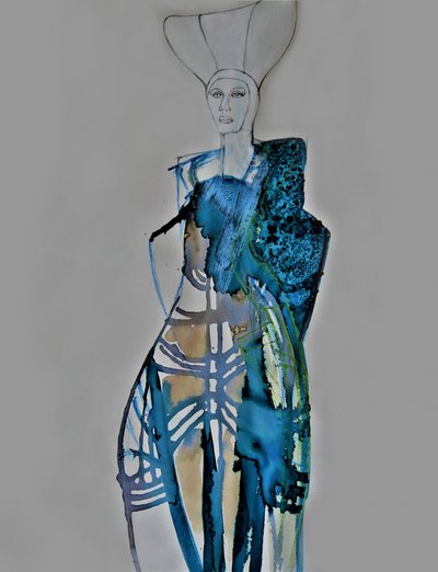 Kék divatportré alkotó: Doris Schmitz