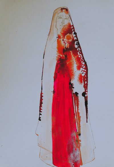 Élénkpiros Madonna alkotó: Doris Schmitz