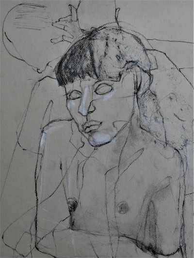 Fekete-fehér meztelen alak alkotó: Doris Schmitz