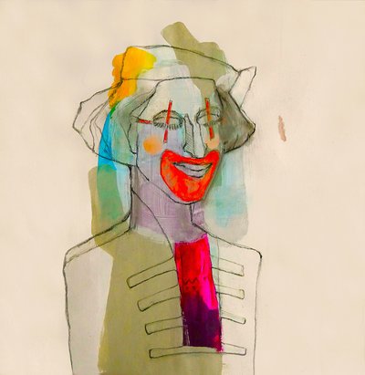 Színes bohócportré alkotó: Doris Schmitz