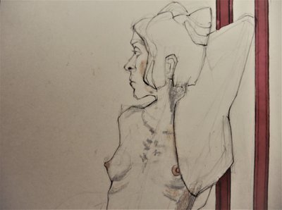 Elmélkedő női vázlat alkotó: Doris Schmitz