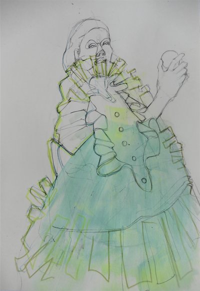 Elegáns zöld portré alkotó: Doris Schmitz