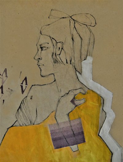Elgondolkodó sárga portré alkotó: Doris Schmitz