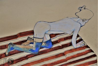 Érzéki, térdelő nő alkotó: Doris Schmitz