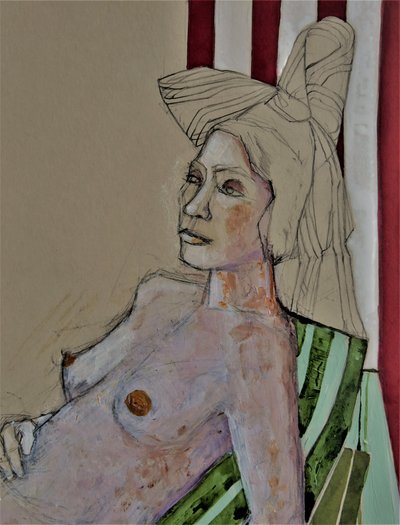 Nyugodt nő csíkos alkotó: Doris Schmitz