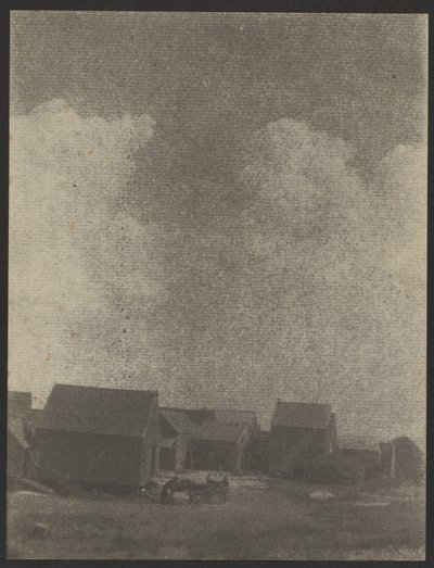 [Tanyasi épületek lóval és szekérrel] alkotó: Doris Ulmann