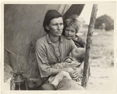 Nincstelen borsószedők, Kalifornia alkotó: Dorothea Lange