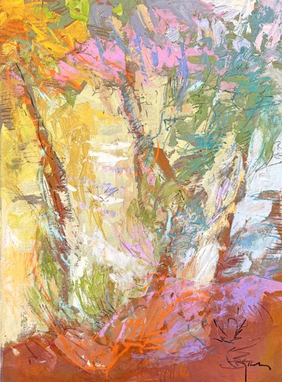 Élénk kert – absztrakt alkotó: Dorothy Fagan