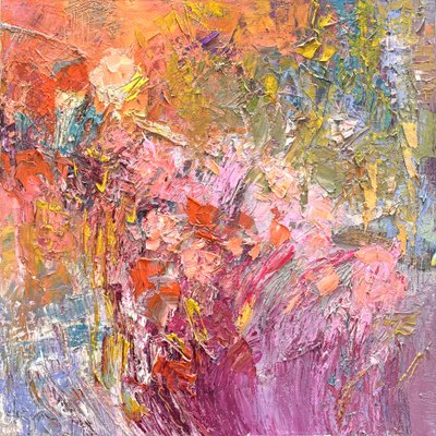 Élénk, impasto technikával festett virágok alkotó: Dorothy Fagan