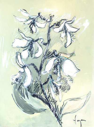 Fehér virágos vázlat alkotó: Dorothy Fagan