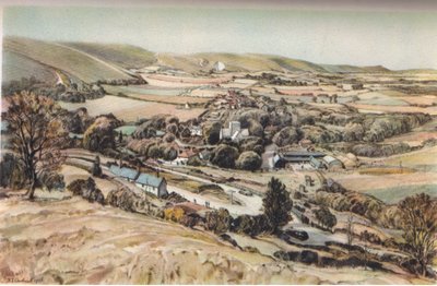 Poynings: Sussex falu (színes litho) alkotó: Douglas Sharpus Andrews
