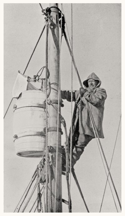 Frank Wild parancsnok (1873-1939) az árbochegyen, az Antarktiszra vezető Endurance expedíció során, 1914-1916 alkotó: Dr. Alexander Macklin