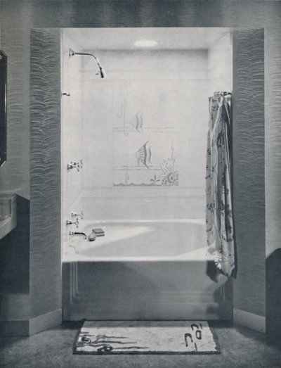 Új, négy láb alapterületű Neo-Angle fürdő, 1935 alkotó: Drix Duryea