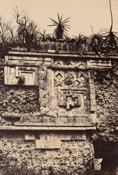 Uxmal, indián alapdombormű, apácák palotája (Uxmal, Bas Relief de l