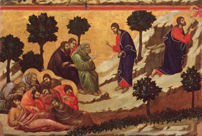 Agónia a kertben. Maesta oltárkép (tempera fán alkotó: Duccio di Buoninsegna
