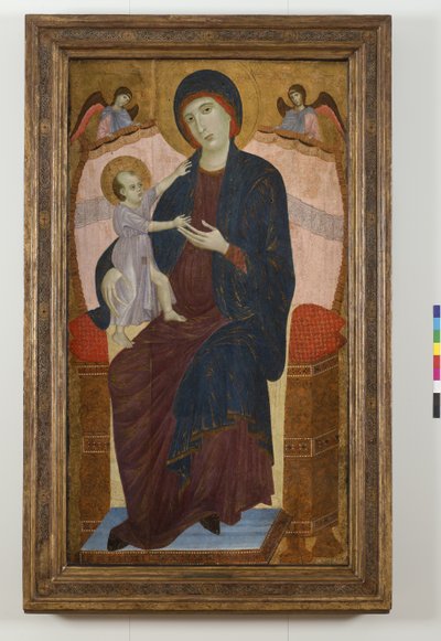 Madonna és Gyermek trónolt és Angyalok, 1280-85 alkotó: Duccio di Buoninsegna