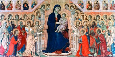 Maestà, Madonna angyalokkal és szentekkel, 1308-1311 alkotó: Duccio di Buoninsegna