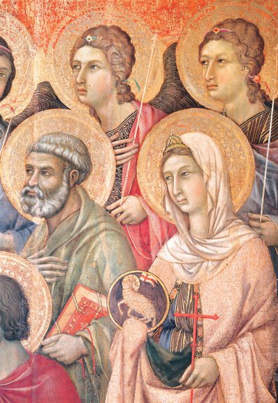 Duccio Maesta oltárképe a sienai katedrálisban, Duccio di Buoninsegna (1255 körül - 1319 előtt), tempera fán, 212x425 cm, részlet alkotó: Duccio di Buoninsegna