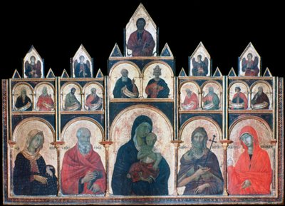 A Szent Szűz a Gyermek Krisztussal és a szentekkel, c1278-1318 alkotó: Duccio di Buoninsegna