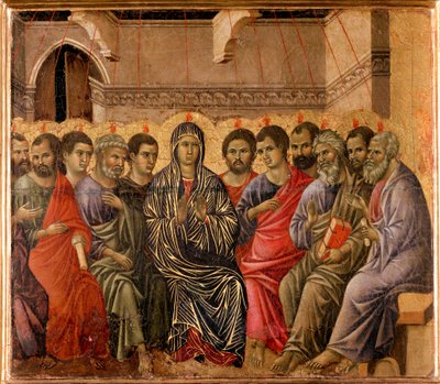 A Maesta oltárkép pünkösdi háta alkotó: Duccio di Buoninsegna