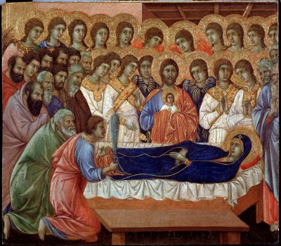 A szűz elaludása (a Maesta részlete) (Festmény alkotó: Duccio di Buoninsegna