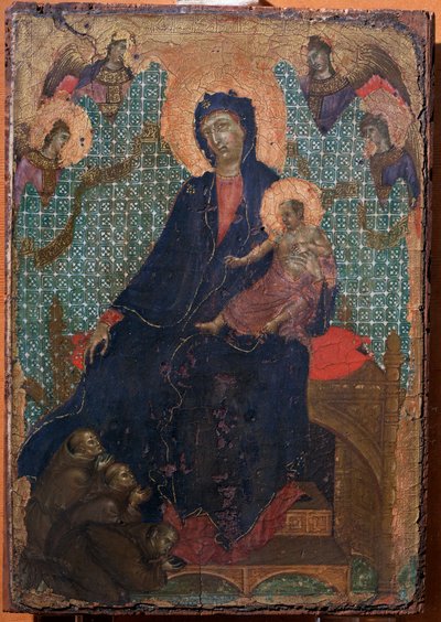 Szűz és gyermek három ferences szerzetessel (Festmény alkotó: Duccio di Buoninsegna
